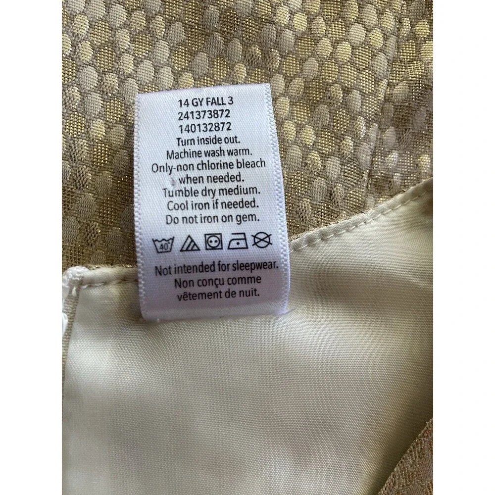 Gymboree Girls Size 7 Dress Gold Metallic Jeweled Lined Bling Embellished